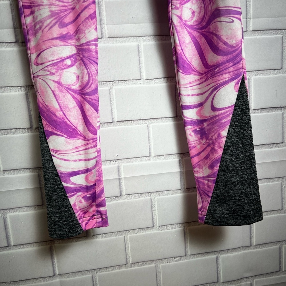 Justice Active Gray/Pink /Purple Swirl Leggings for girls/Size 10 - Picture 4 of 9